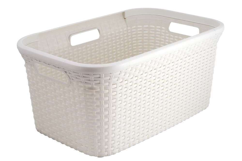 Koš za čisto perilo RATTAN STYLE 45L - kremast