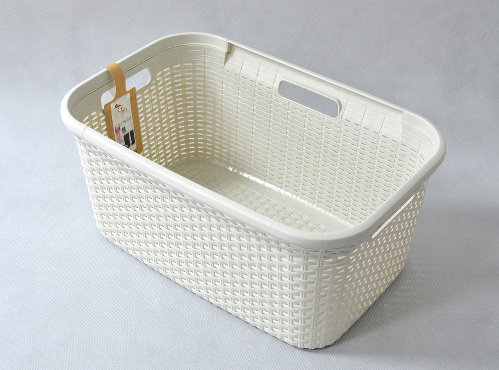Koš za čisto perilo RATTAN STYLE 45L - kremast