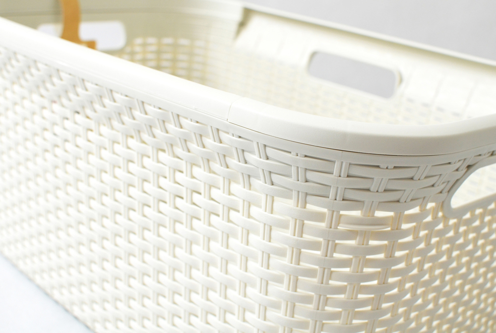 Koš za čisto perilo RATTAN STYLE 45L - kremast