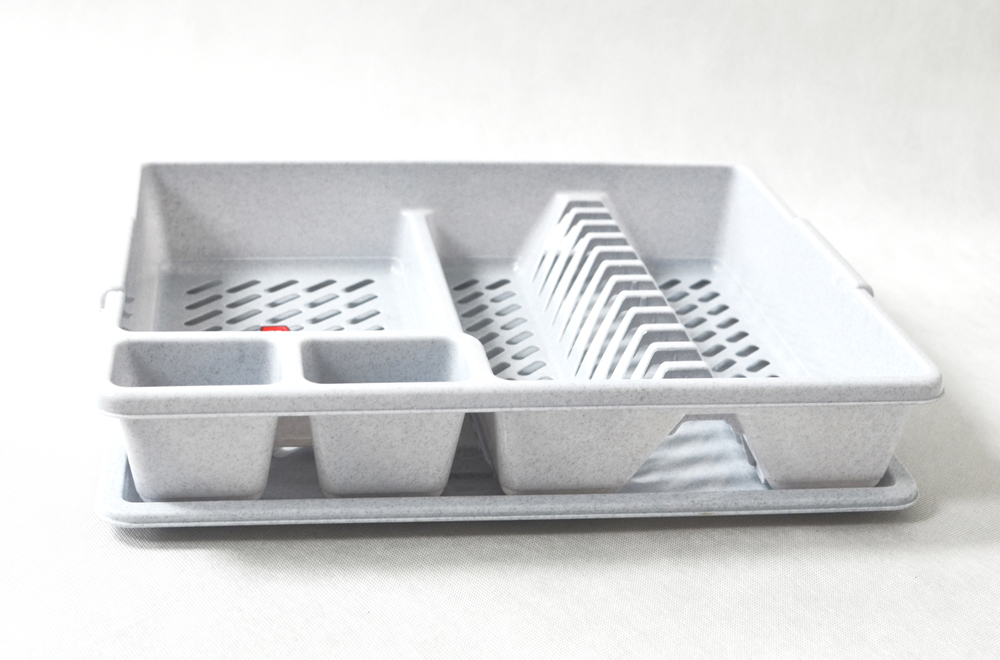 Odcejalnik s pladnjem L - siv