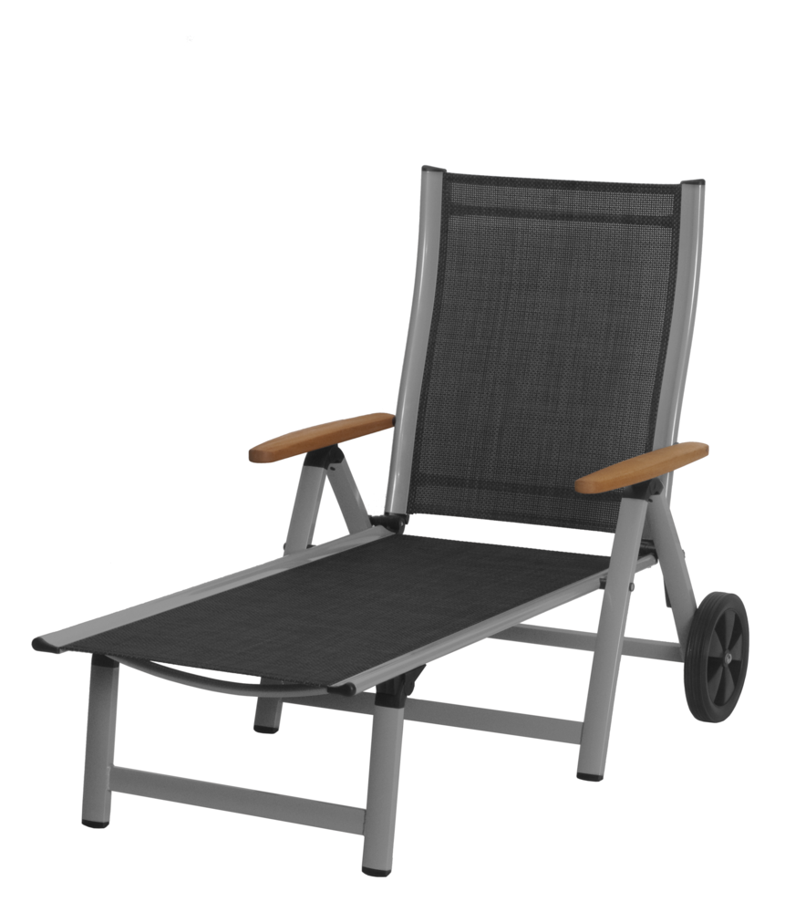 ASS COMFORT aluminijasti ležalnik - srebrn + črn