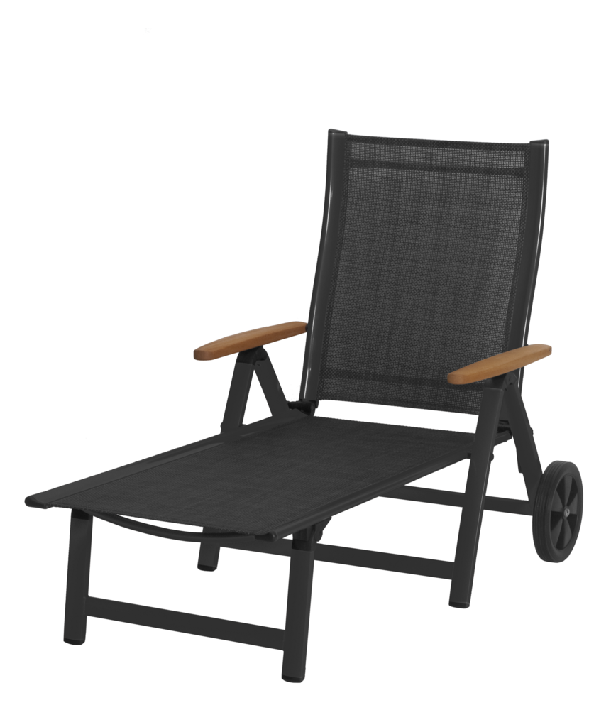 ASS COMFORT aluminijasti ležalnik - antracit + črna