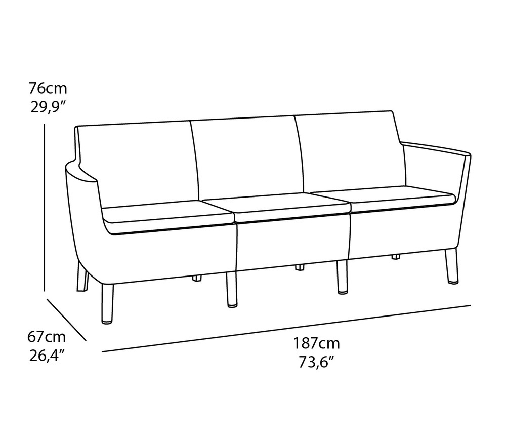 SALEMO 3 seater sofa Rojaplast (foto 4)