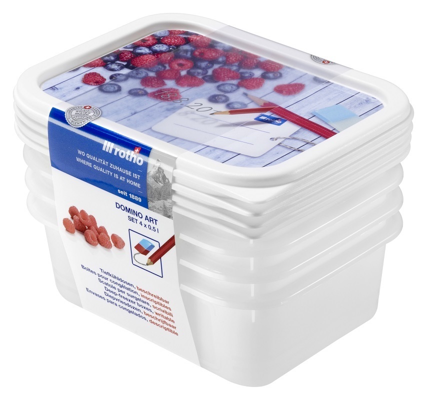 DOMINO komplet kozarcev za zamrzovanje 4 x 0,5 L