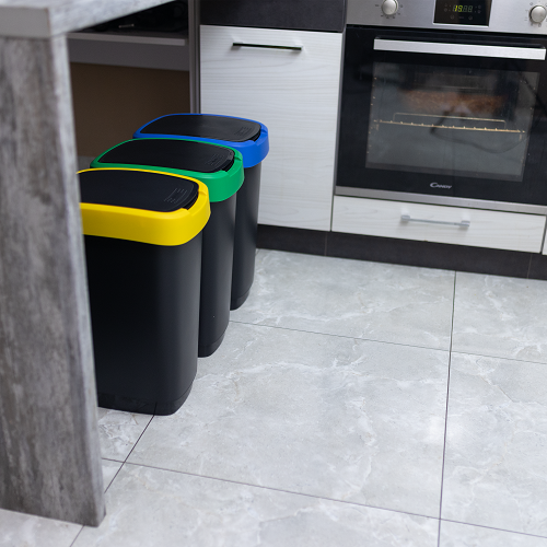 Zahradní souprava ROTHO TWIST 25L 3 odpadkových košů na třídění odpadu Rojaplast (foto 10)