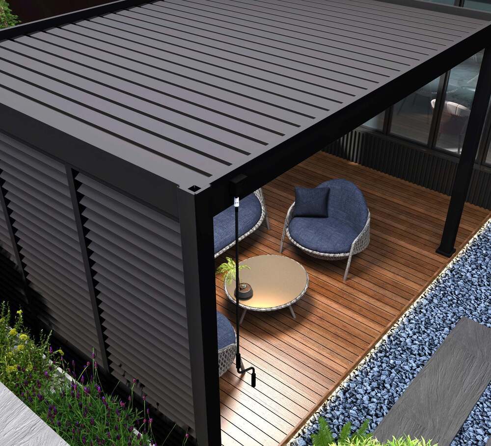 Pergola PANEL LAMELY zastínění fixní horizontální 1 m pro bioklimatickou Rojaplast (foto 131)