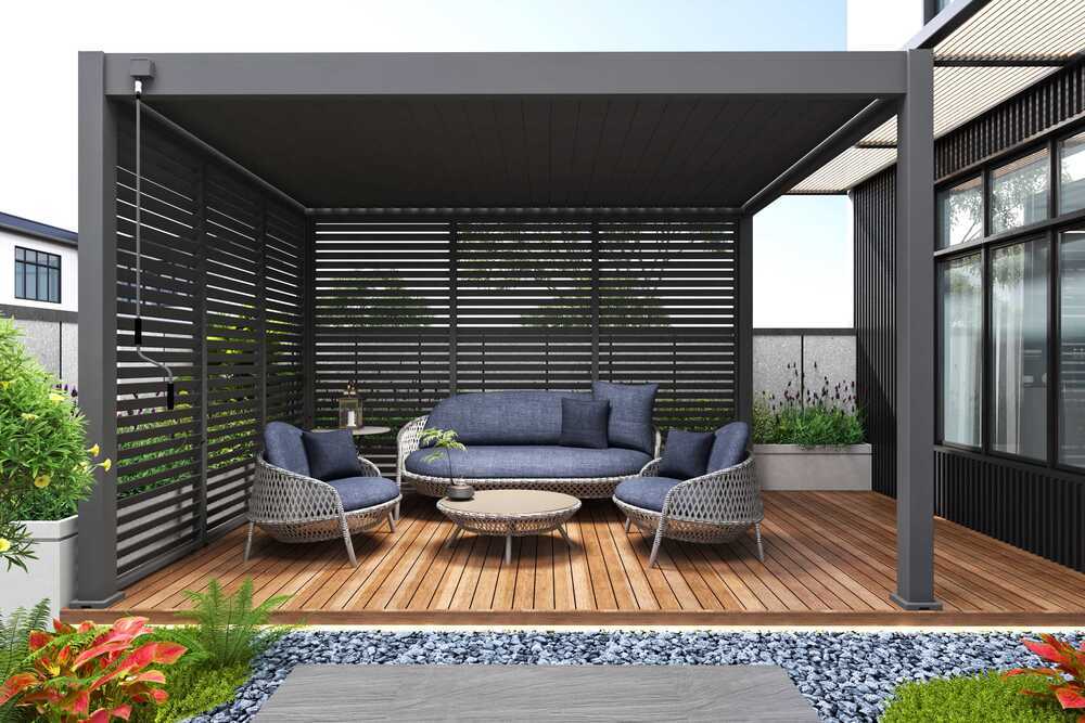 Pergola PANEL LAMELY zastínění fixní horizontální 1 m pro bioklimatickou Rojaplast (foto 30)