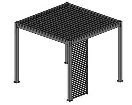 Sjenčani panel s fiksnim lamelama za pergolu (Antracit, 1 m)