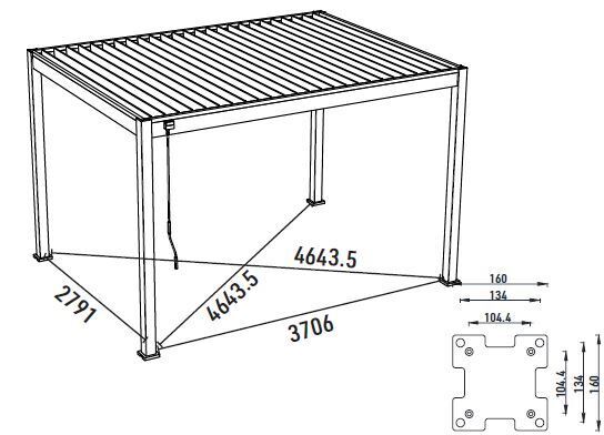 Bioklimatická pergola INTRO PLUS 4x3 m Rojaplast (foto 144)