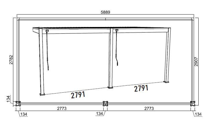 Bioklimatická pergola ke stěně INTRO PLUS 4x3 m Rojaplast (foto 98)