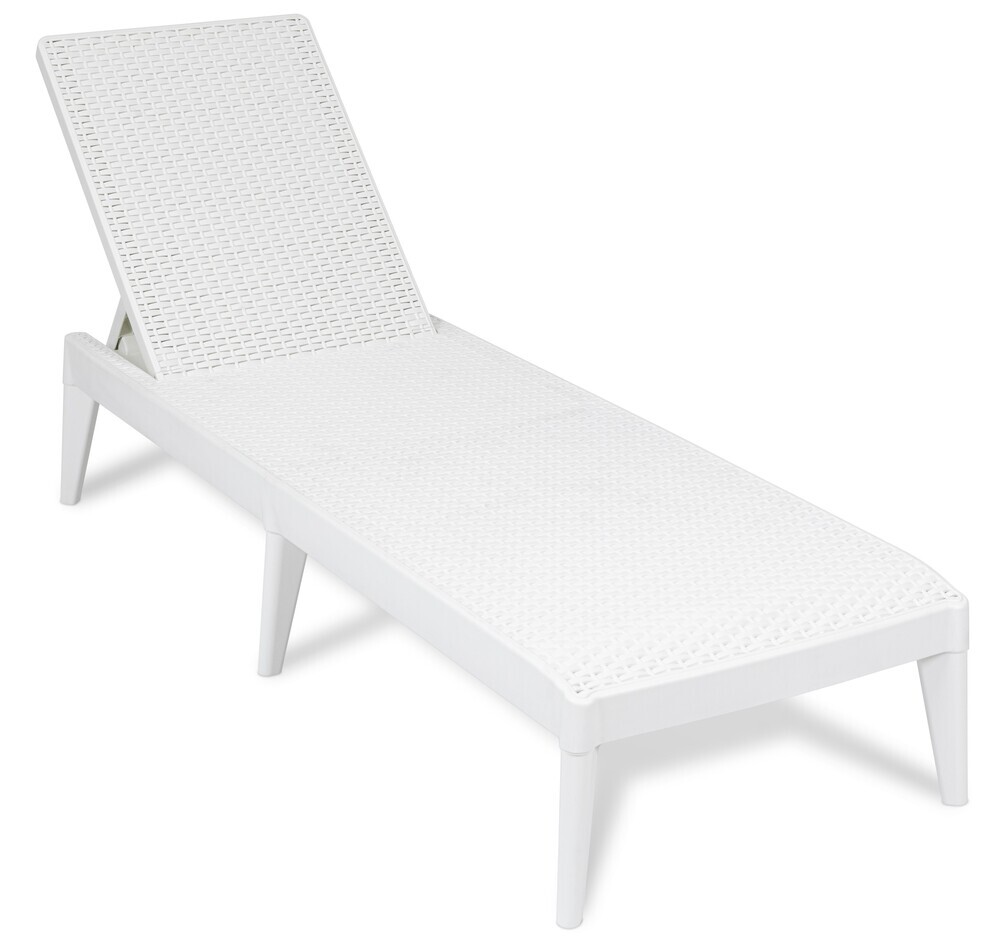 Plastični vrtni ležalnik NUMANA - bel