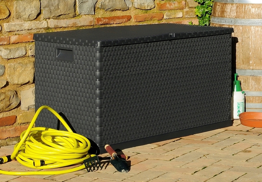 RATTAN vrtna plastična Posoda za shranjevanje 420 L - grafitna