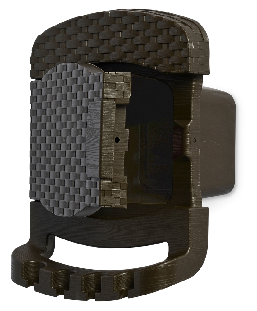 TUBO Plastični stenski nosilec za cev - rjav