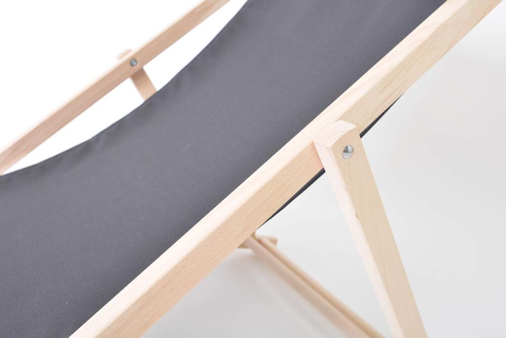 Bahama POLYESTER naravni leseni ležalnik - GRAFIT