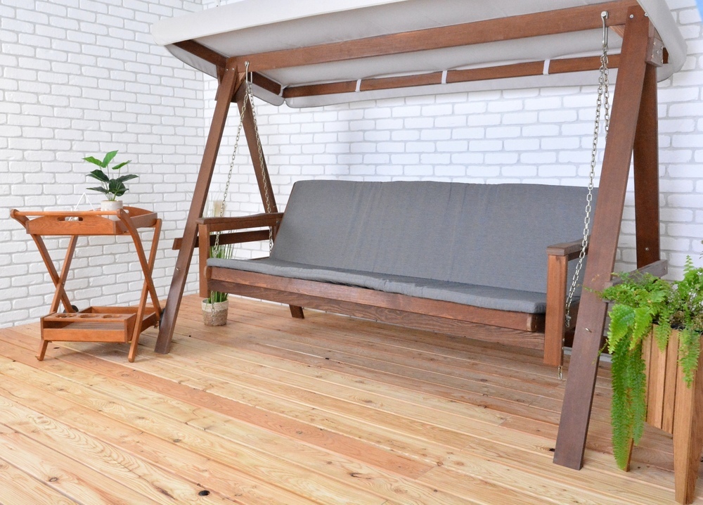 ADELAIDA lesena vrtna gugalnica - taupe