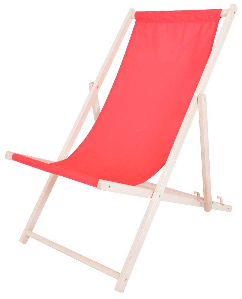 Bahama POLYESTER naravni leseni ležalnik - RED