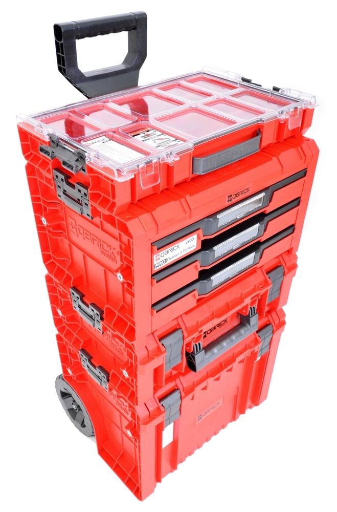 Úložný box QBRICK SYSTEM PRO HD Cart 2.0 Red Ultra na nářadí s kolečky Rojaplast (foto 8)