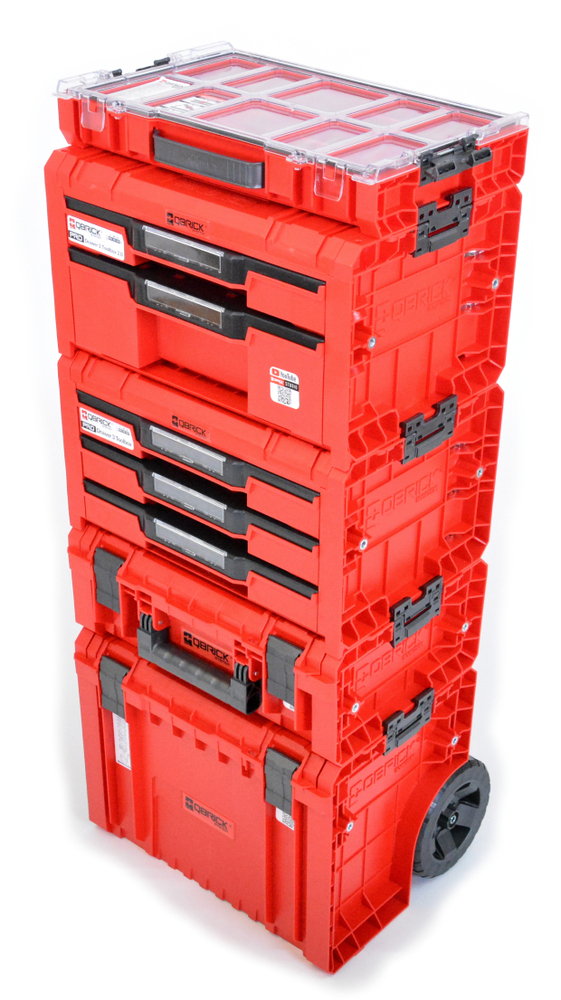 Úložný box QBRICK SYSTEM PRO HD Cart 2.0 Red Ultra na nářadí s kolečky Rojaplast (foto 14)