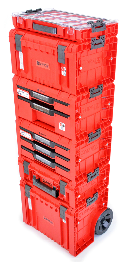 Úložný box QBRICK SYSTEM PRO HD Cart 2.0 Red Ultra na nářadí s kolečky Rojaplast (foto 20)