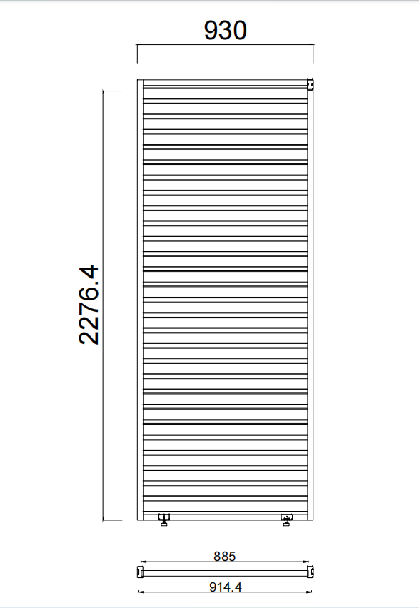 Pergola PANEL LAMELY zastínění fixní horizontální 1 m pro bioklimatickou Rojaplast (foto 188)