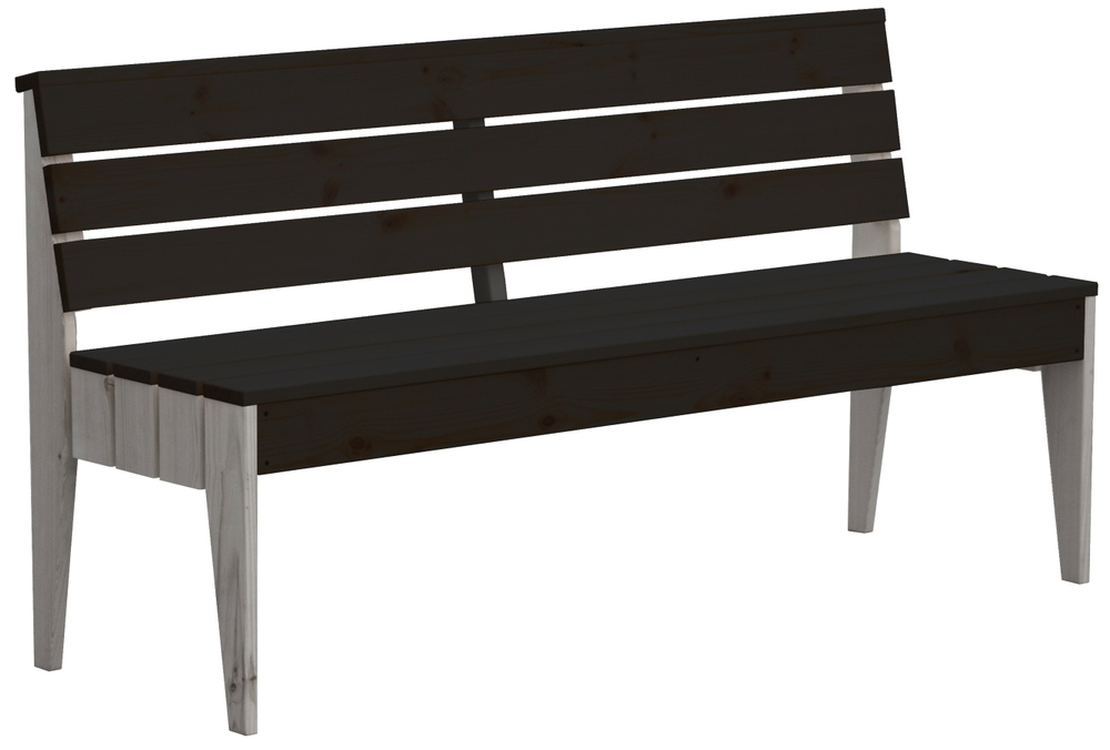 Lesena klop POOL - Črna/siva