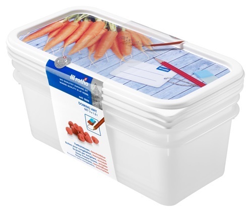 DOMINO komplet Posod za zamrzovanje 3 x 1,2 L