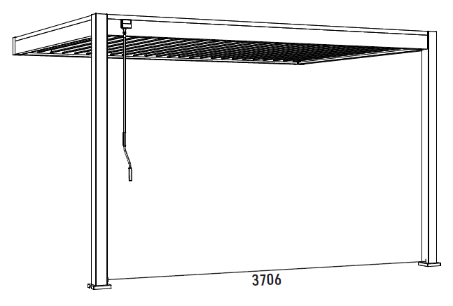 Bioklimatická pergola ke stěně INTRO PLUS 4x3 m Rojaplast (foto 52)