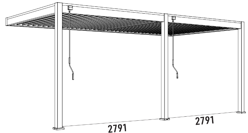 Bioklimatická pergola ke stěně INTRO PLUS 4x3 m Rojaplast (foto 106)
