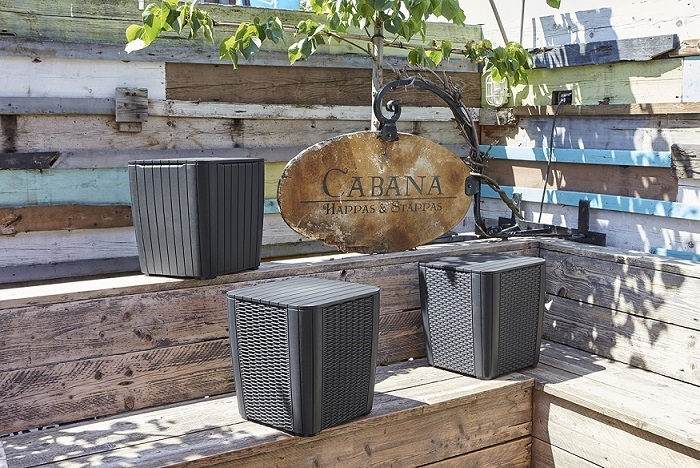 LUZON stol+kutija - grafit