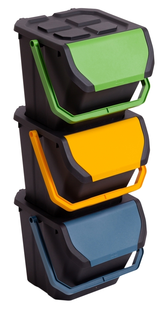 Komplet 3 zabojnikov za odpadke FRIDA za sortirane odpadke 3x 25 L