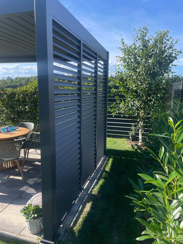 Sjenčani panel s fiksnim lamelama za pergolu (Antracit, 1,3 m)