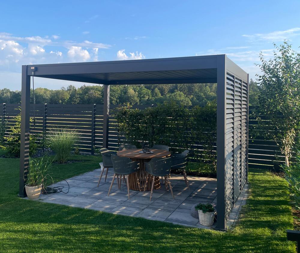 Sjenčani panel s fiksnim lamelama za pergolu (Antracit, 1,3 m)