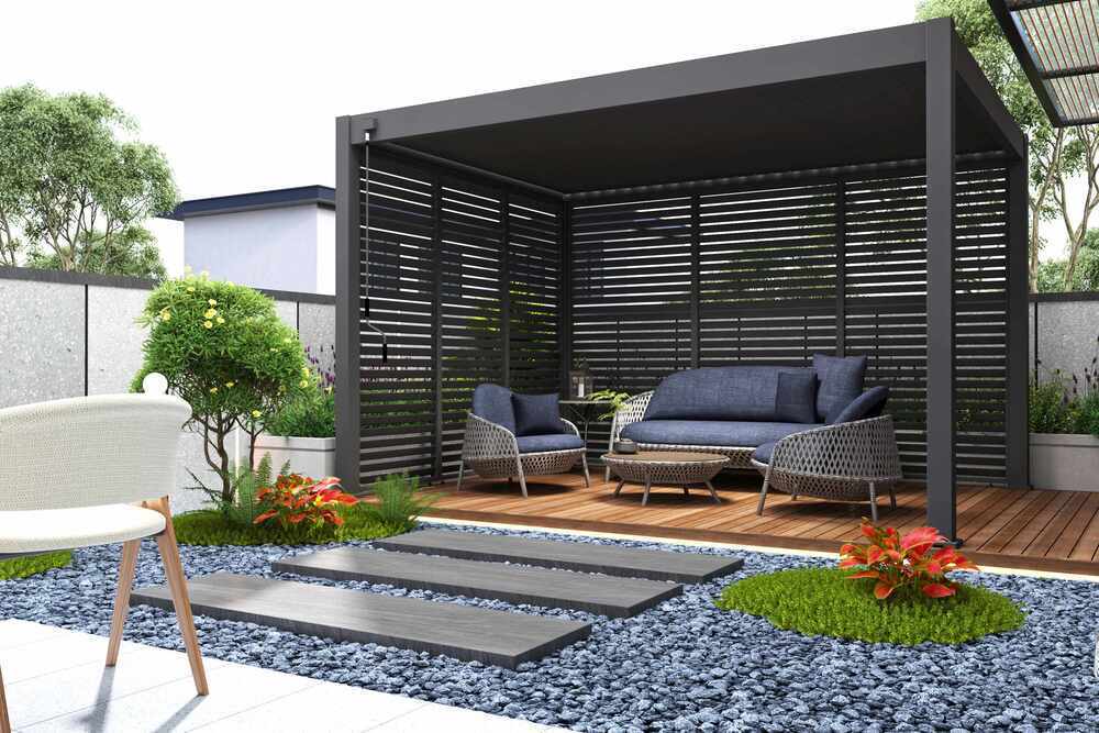 Pergola PANEL LAMELY zastínění fixní horizontální 1 m pro bioklimatickou Rojaplast (foto 58)