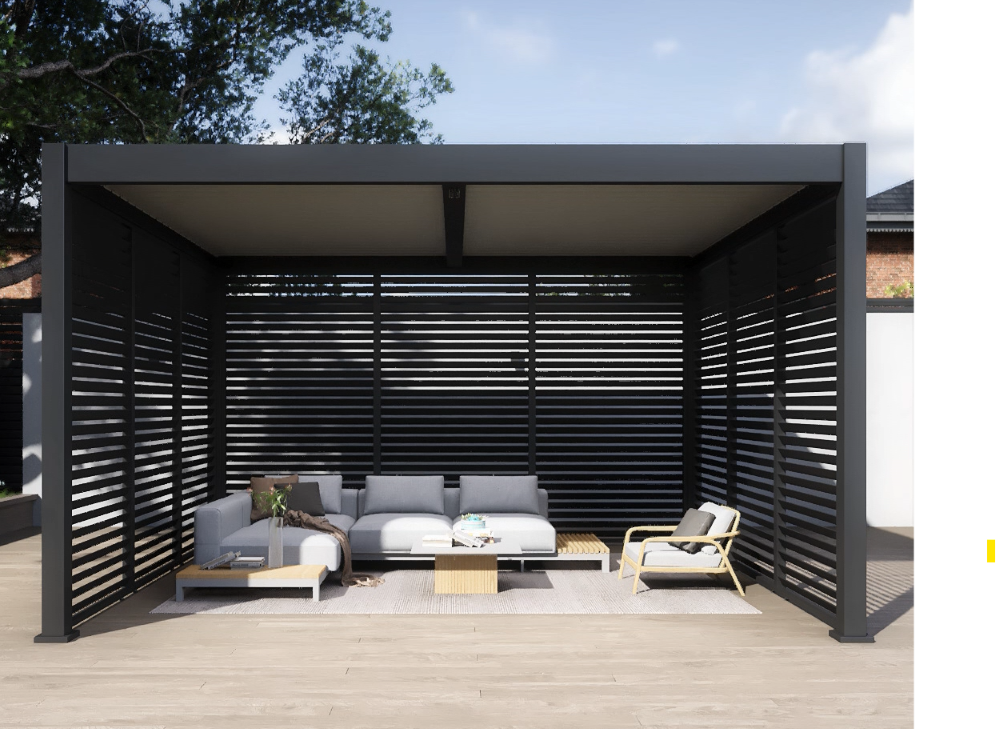 Sjenčani panel s fiksnim lamelama za pergolu (Antracit, 1,3 m)