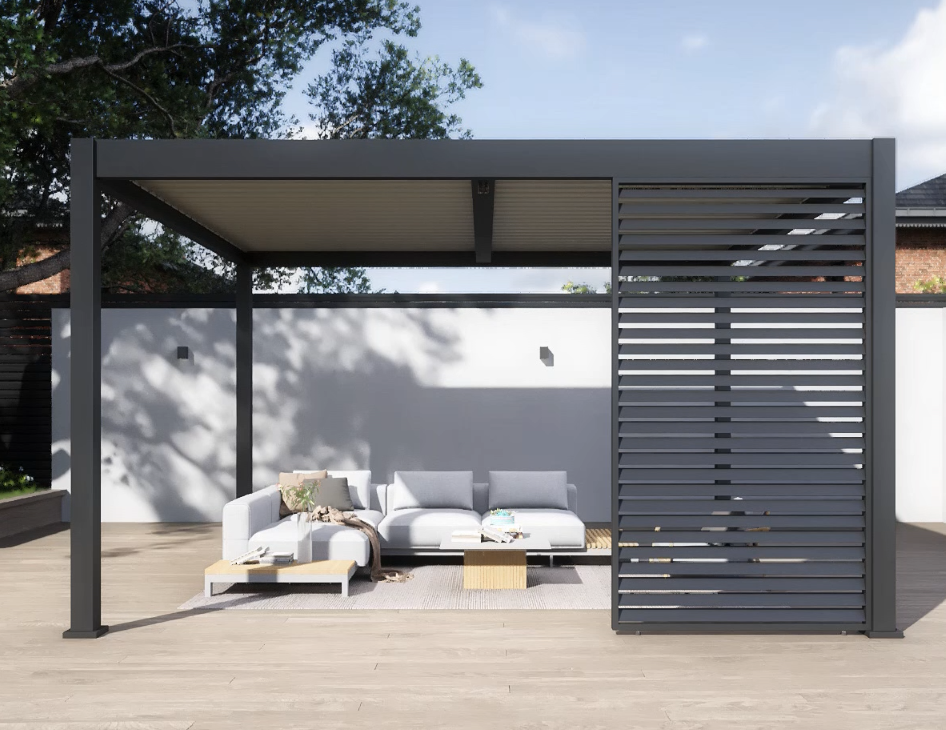 Sjenčani panel s fiksnim lamelama za pergolu (Antracit, 1,3 m)