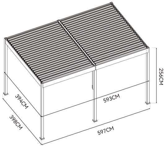 Bioklimatická pergola INTRO DUO 4x4 m Rojaplast (foto 72)