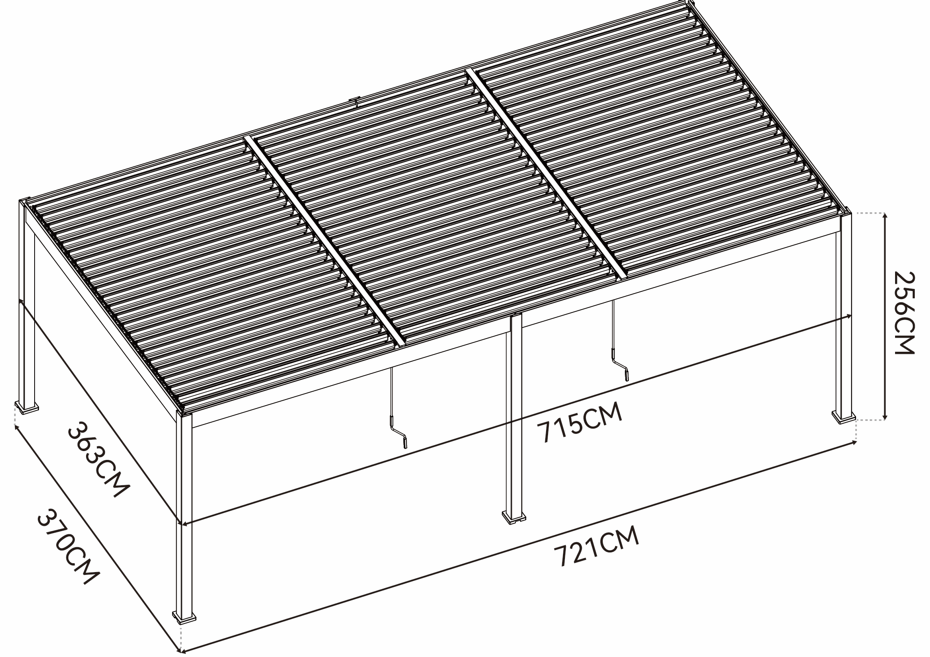 Bioklimatická pergola INTRO DUO 4x4 m Rojaplast (foto 108)