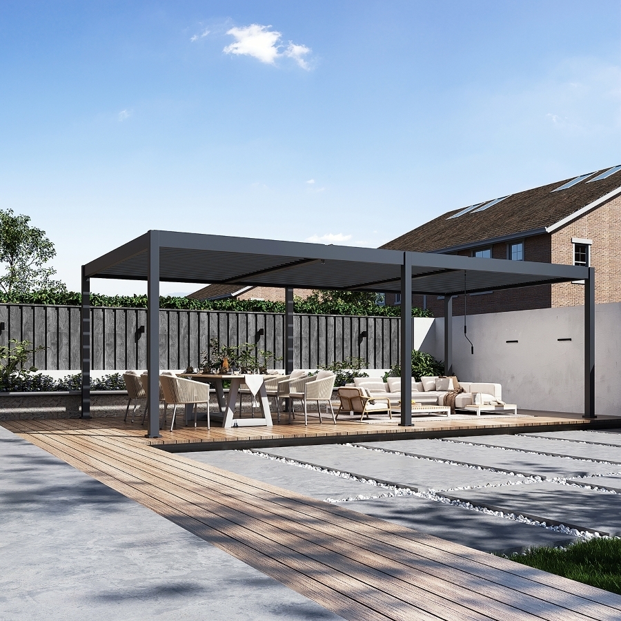 Bioklimatická pergola INTRO DUO 4x4 m Rojaplast (foto 151)