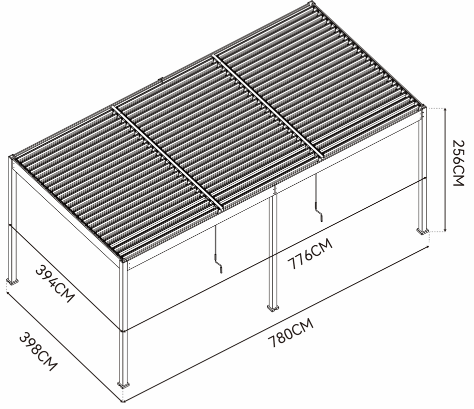 Bioklimatická pergola INTRO DUO 4x4 m Rojaplast (foto 160)