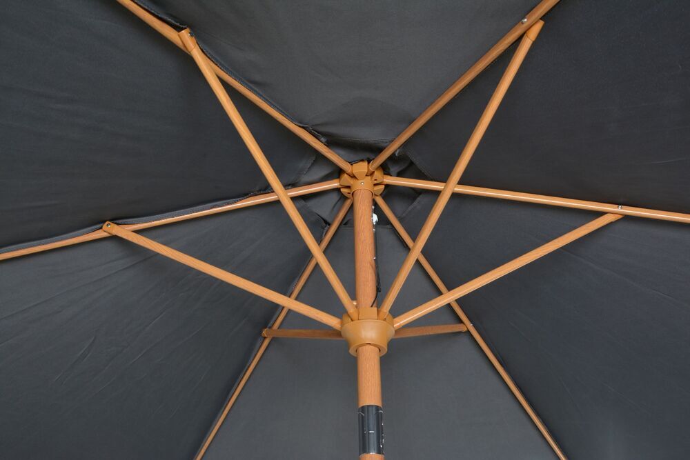 Dežnik ROJA COVERED WOOD 3m siv