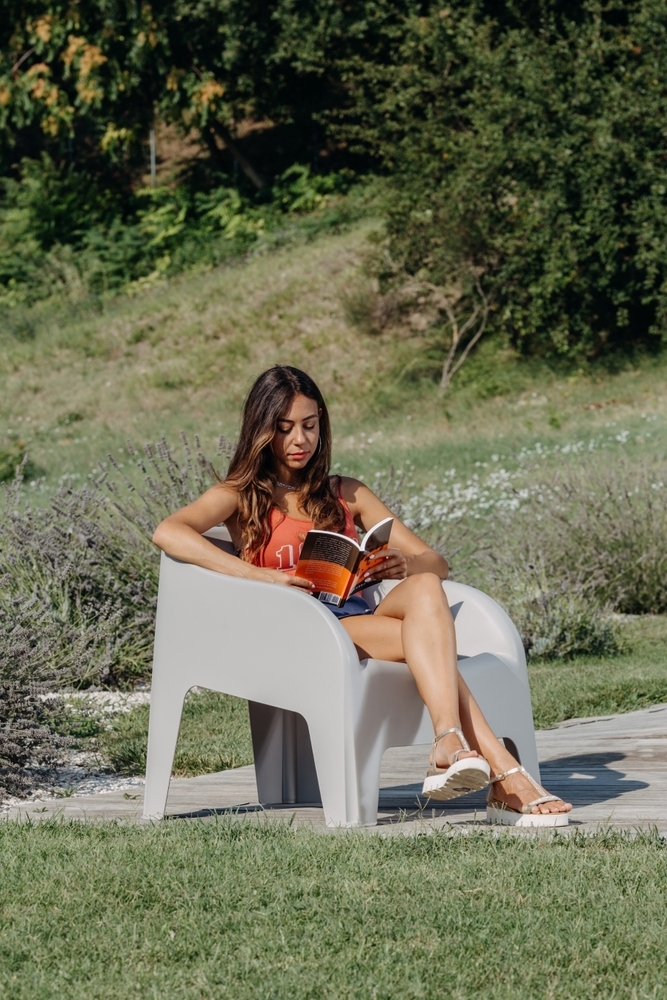 PETRA ARMCHAIR plastični fotelj - siv