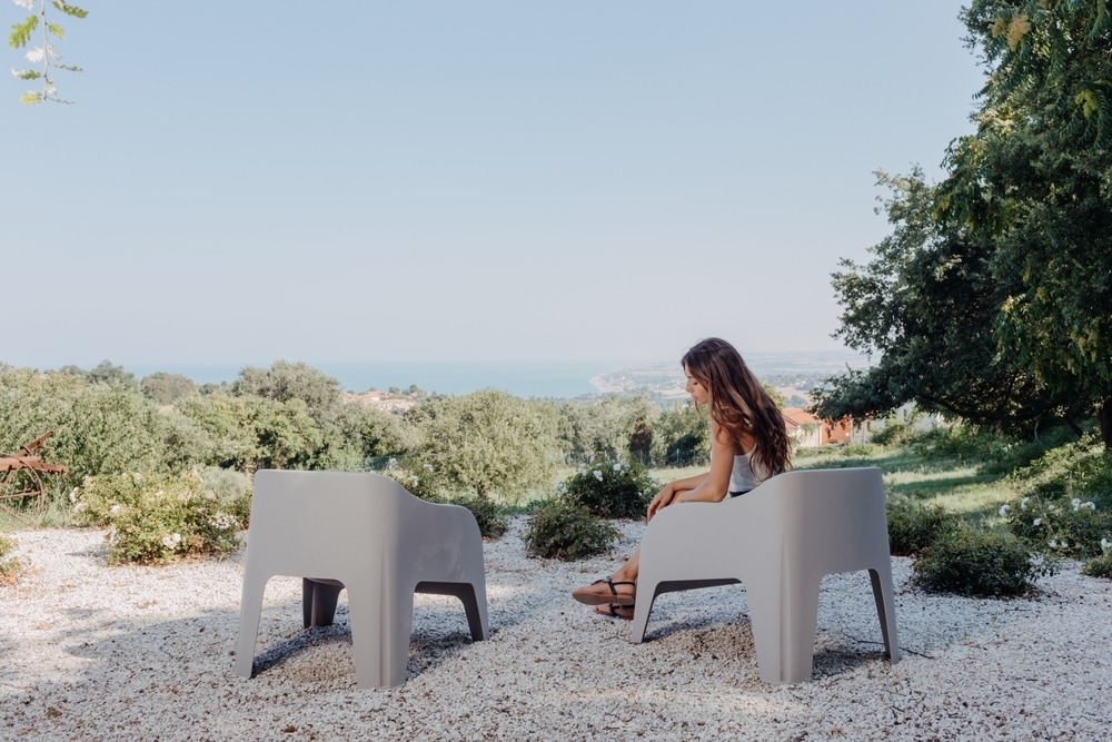 PETRA ARMCHAIR plastični fotelj - siv
