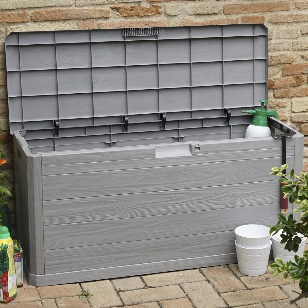 WOODYS Vrtna plastična škatla za shranjevanje 280 L - svetlo siva