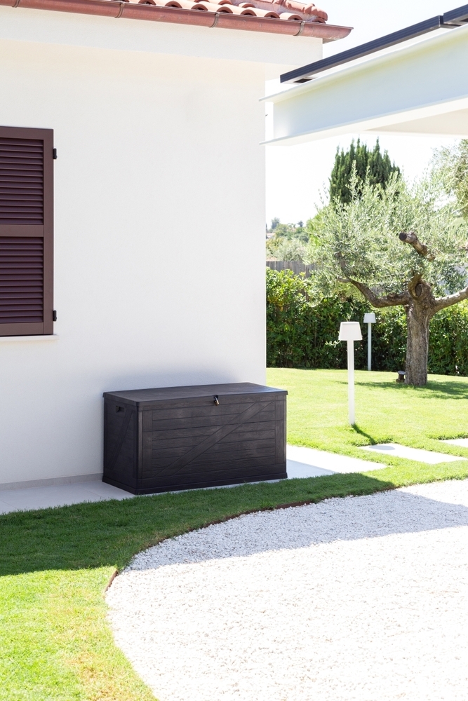 Vrtni plastični zaboj za shranjevanje 420 L - grafit