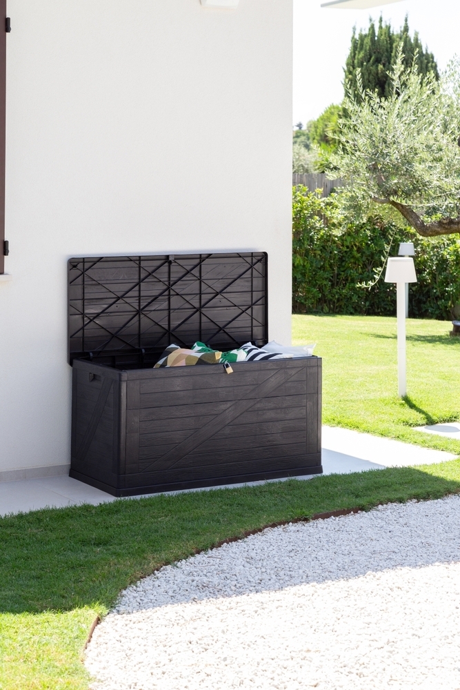 Vrtni plastični zaboj za shranjevanje 420 L - grafit