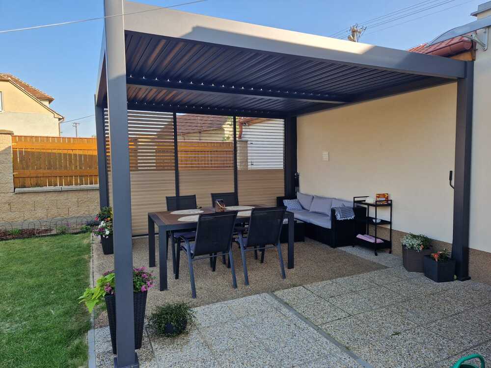 Pergola PANEL LAMELY zastínění fixní horizontální 1 m pro bioklimatickou Rojaplast (foto 200)