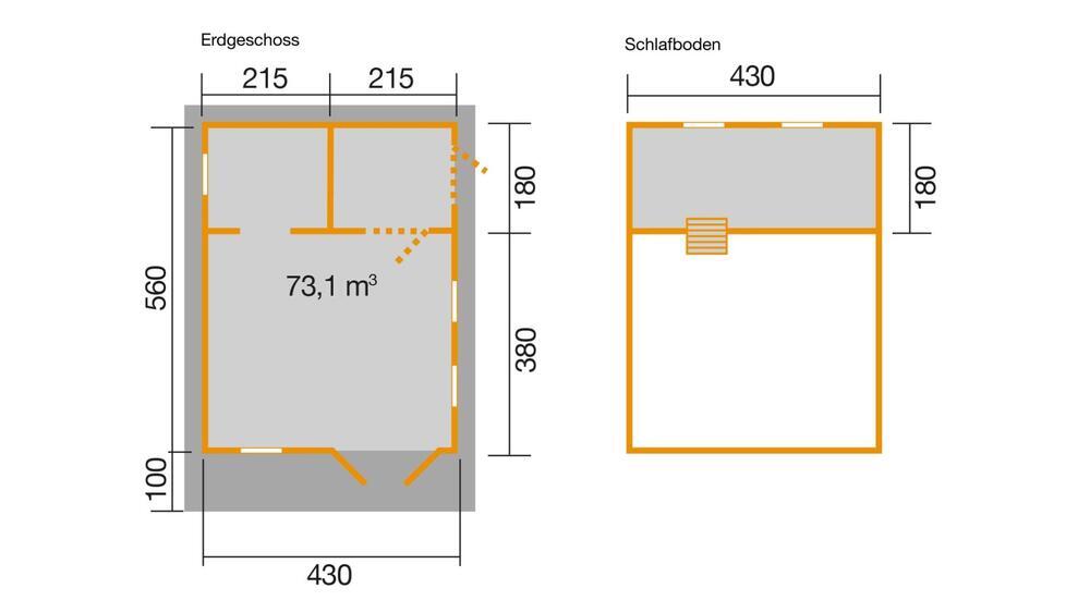 WEKA Luksuzna lesena vrtna hišica 155 (4x5,5 m)