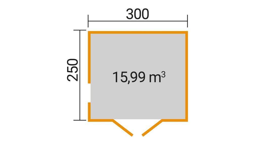 WEKA Luksuzna lesena vrtna hišica P 285 (3x2,5 m) temno siva