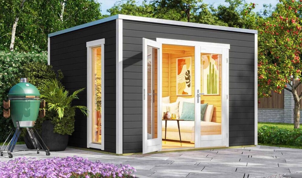 WEKA Luksuzna lesena vrtna hišica P 285 (3x2,5 m) temno siva