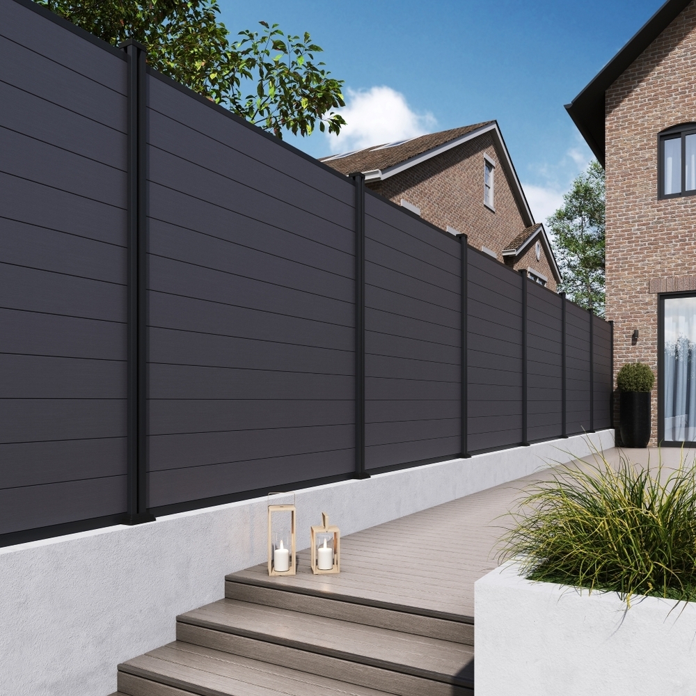 ELEMENT WPC ograjna plošča 180x180 cm in zaključki - antracit